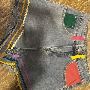 Colorful Denim Shorts